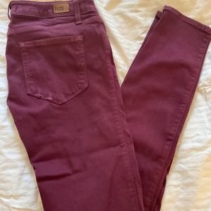 Paige Cranberry Skinny Jeans Size 28